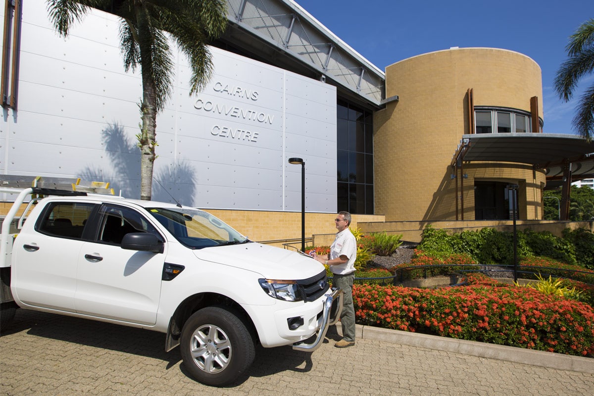 Greg from TKO Pest Management inspecting the Cairns Convention Centre